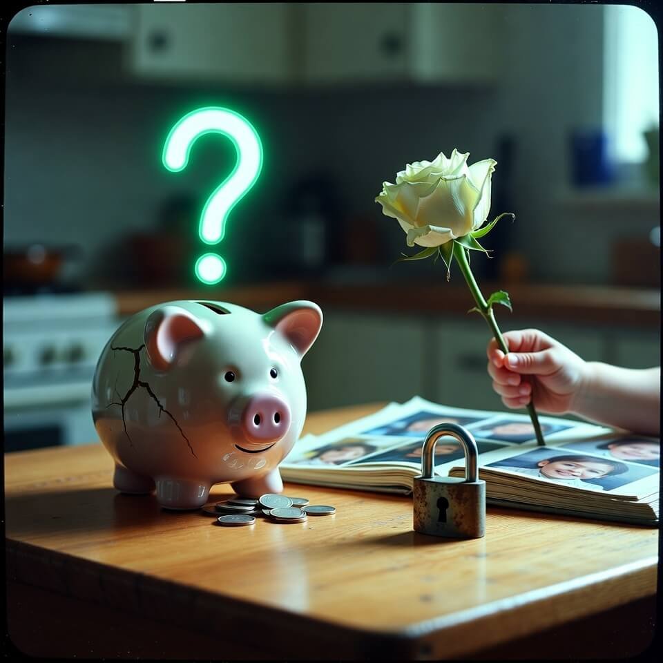 Smartphone showing life insurance calculator on messy kitchen table